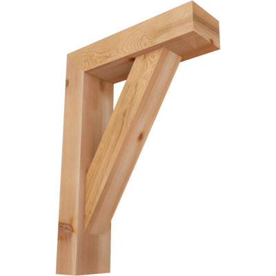 5 1/2"W x 20"D x 28"H Traditional Block Smooth Bracket w/ Offset Brace, Western Red Cedar