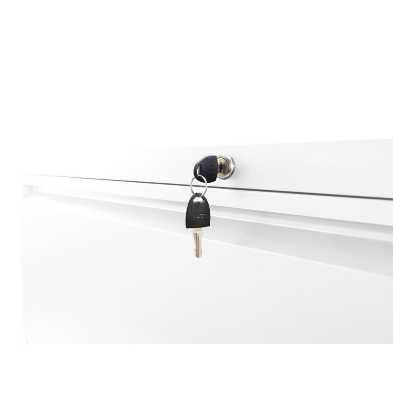 Classeur à 5 tiroirs en métal blanc, armoire verrouillable stable pour bureau avec serrure, maison, Blanc