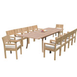 Idora Outdoor 11 - Piece Teak Dining Set