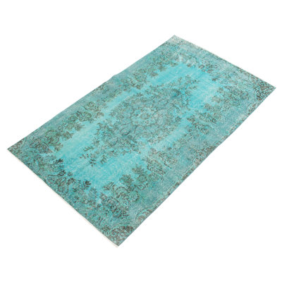Paunita One-of-a-Kind 5'1" X 8'8" 1990s Wool Area Rug in Turquoise