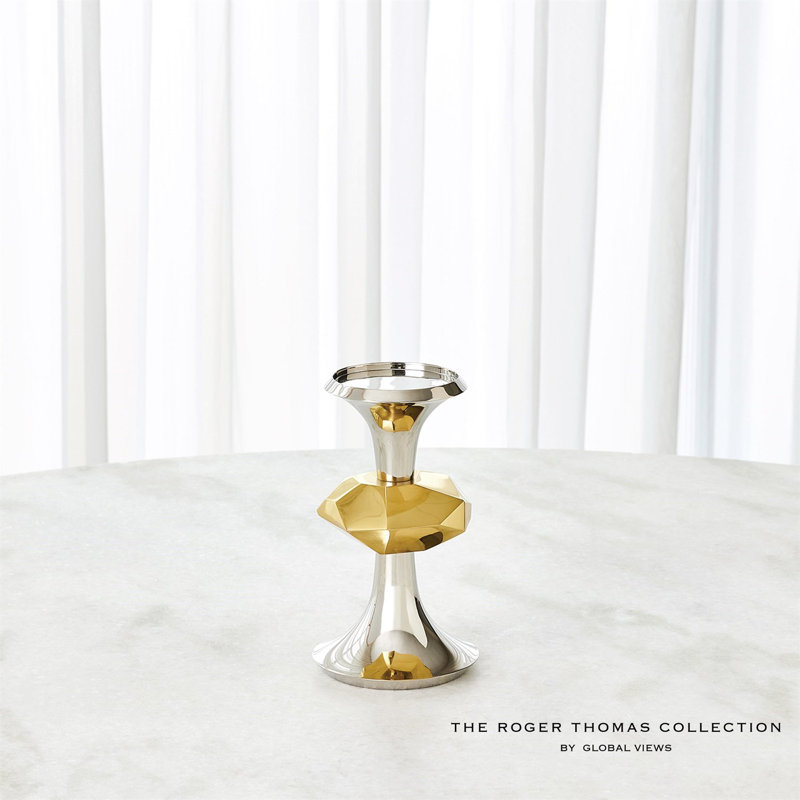 Gabriel Candle Holder-Sm, Nickel