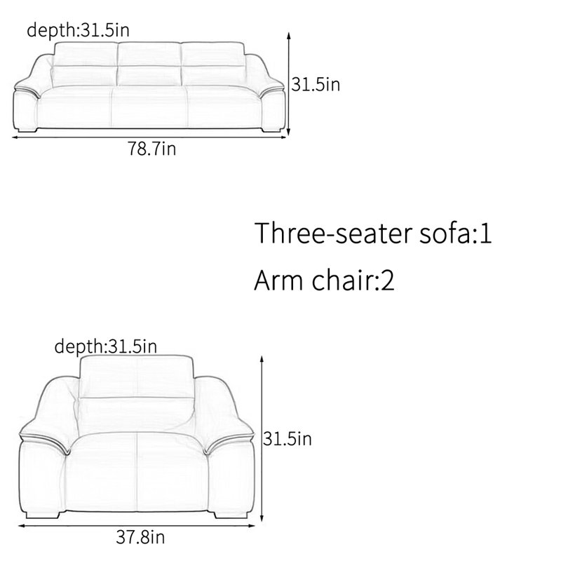 Simple elegant comfortable sofa set