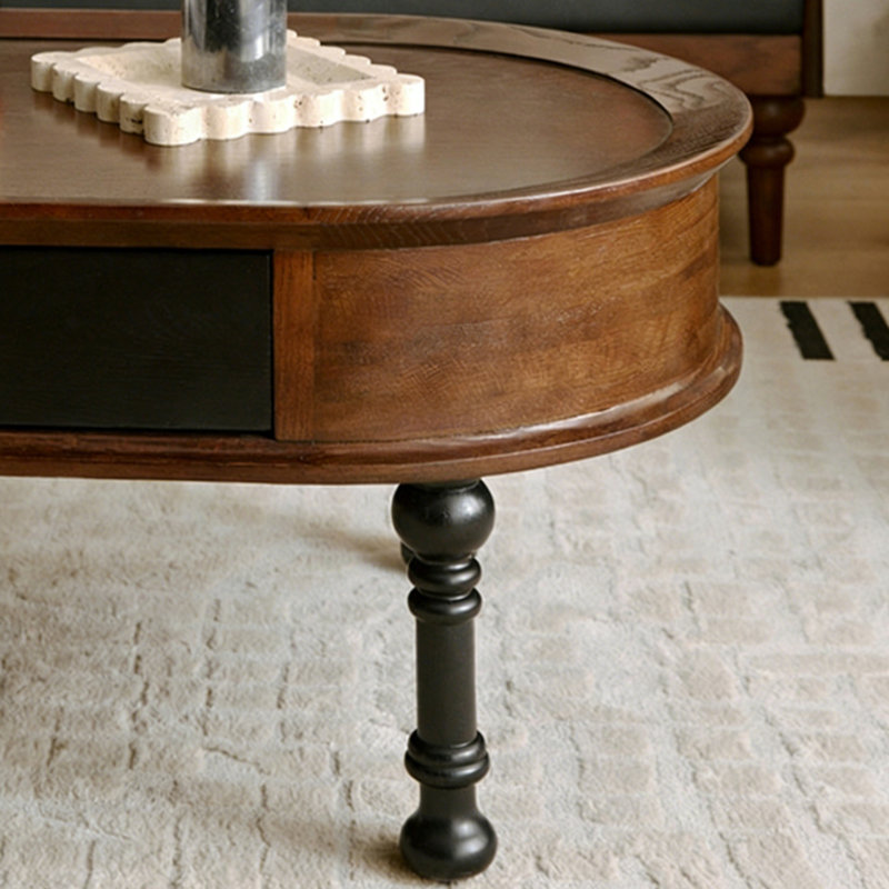 French-style retro oval coffee table