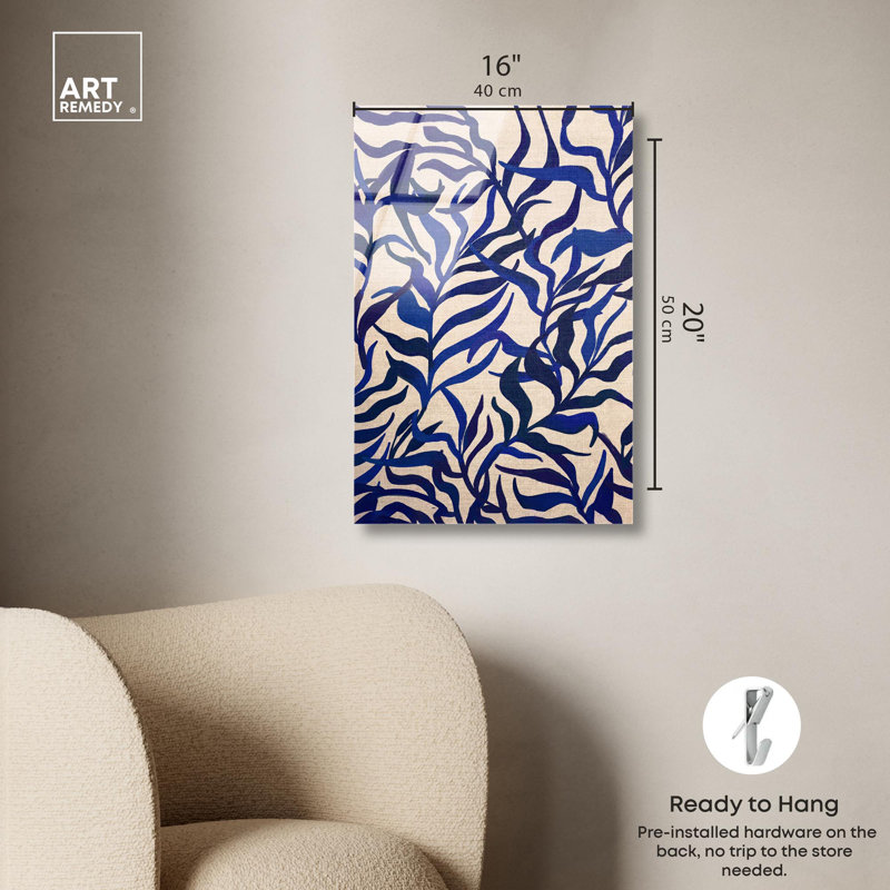 Imprimé acrylique Seaweed Blue Decor par Art Remedy, H 20 po x l 16 po