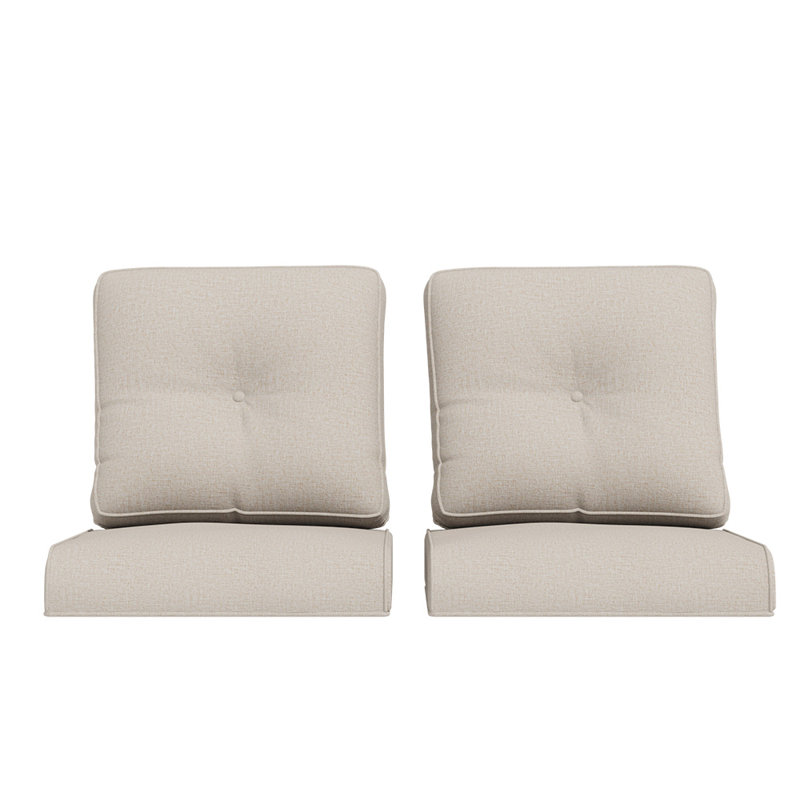 Outdoor Deep Seating Cushion With Olefin Fabric（Set of 2）, Beige