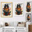 Ours noir avec petit oiseau - art mural ours-2123674391-2123674394