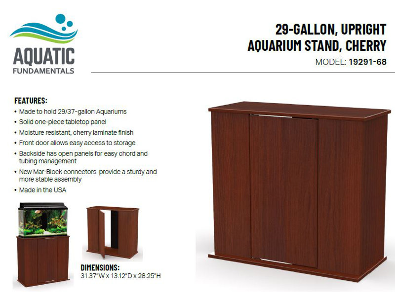 Cherry Wood Aquarium Stand with Concealed Storage