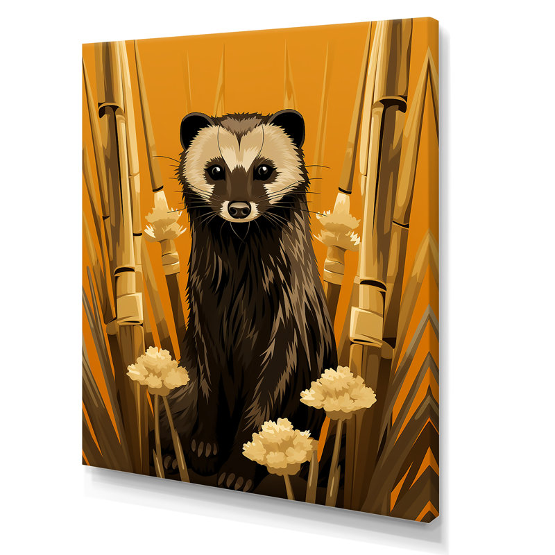 Découverte de suricate jaune, art mural Meercat, Toile tendue, 40" H x 30" W