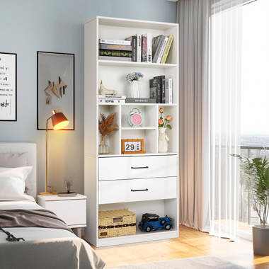 Kahler 70.9'' H x 23.6'' W Standard Bookcase with 3 Drawers Zipcode Design Color: White