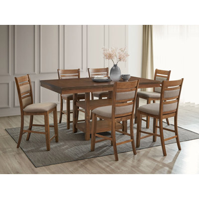 Ensemble de table de comptoir en bois 7 pièces (+ 18 po b.) Avec base de tablettes