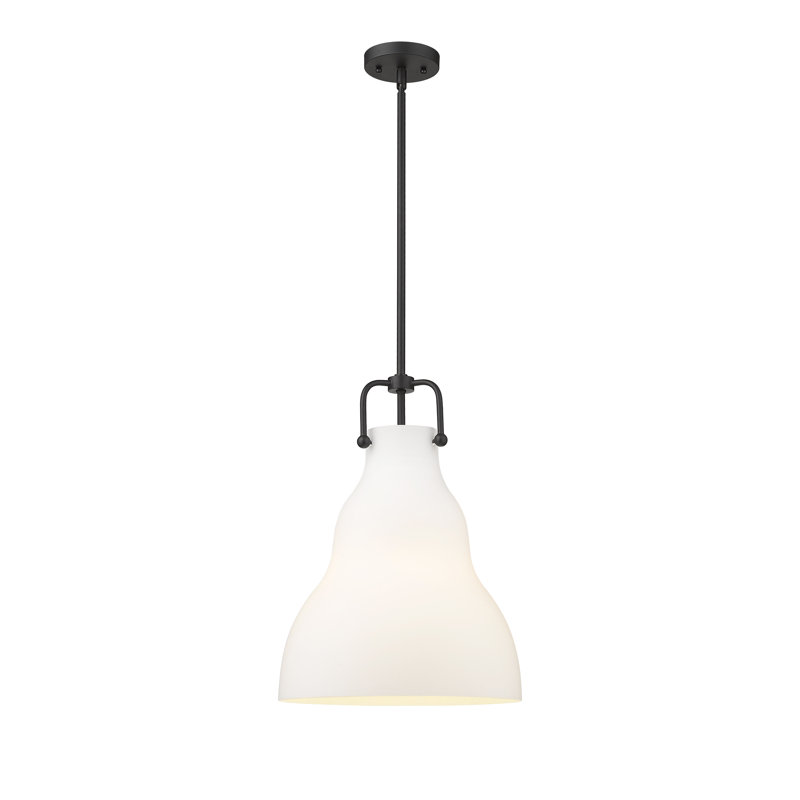 Luminaire suspendu sphère 1 lumière Fumiko, Blanc mat, Ampoule non incluse, Noir mat