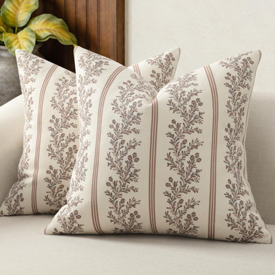 Floral Cotton Pillow Cover