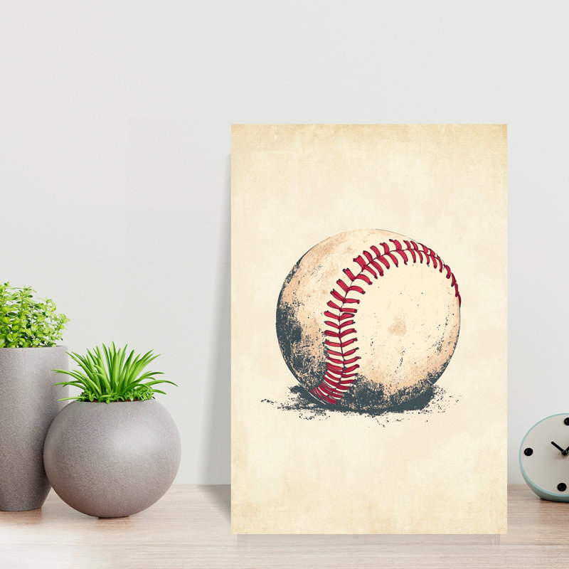 Baseball Ball Contemporary Bat Wall Art Print, 45.72cm H x 30.48cm W