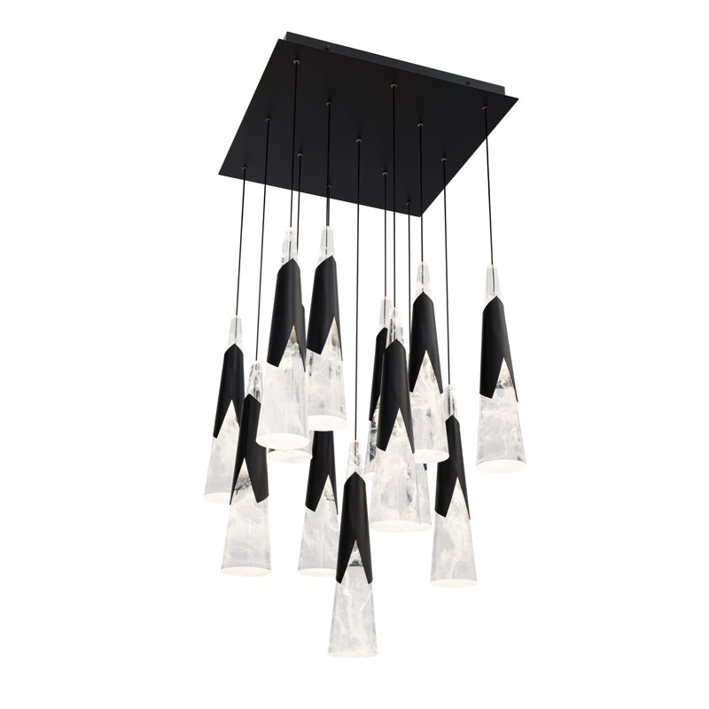 Kilt LED Pendant, 13, 16" H x 20" W x 20" D, Black