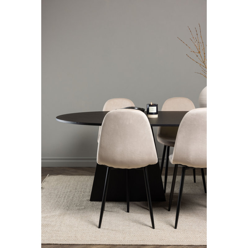 Moskell 6 - Person Dining Set, Beige, Beige