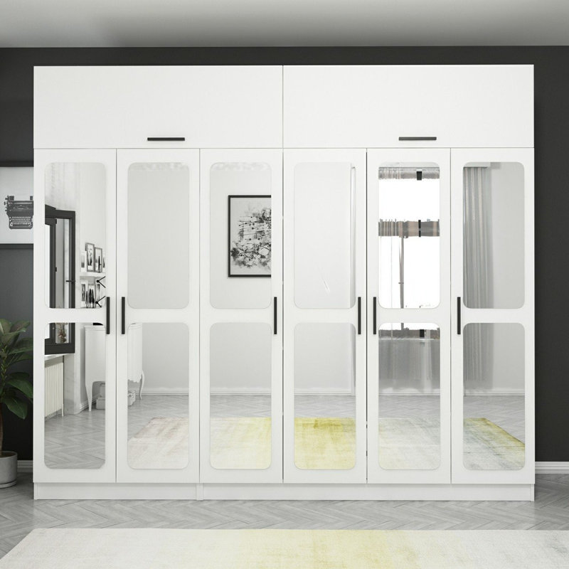 Elina Manufactured Wood Wardrobe, 235cm H x 270cm W x 52cm D