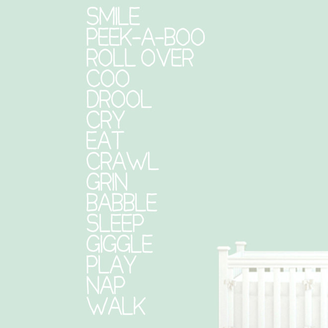 Décalcomanie murale « baby words », Blanc
