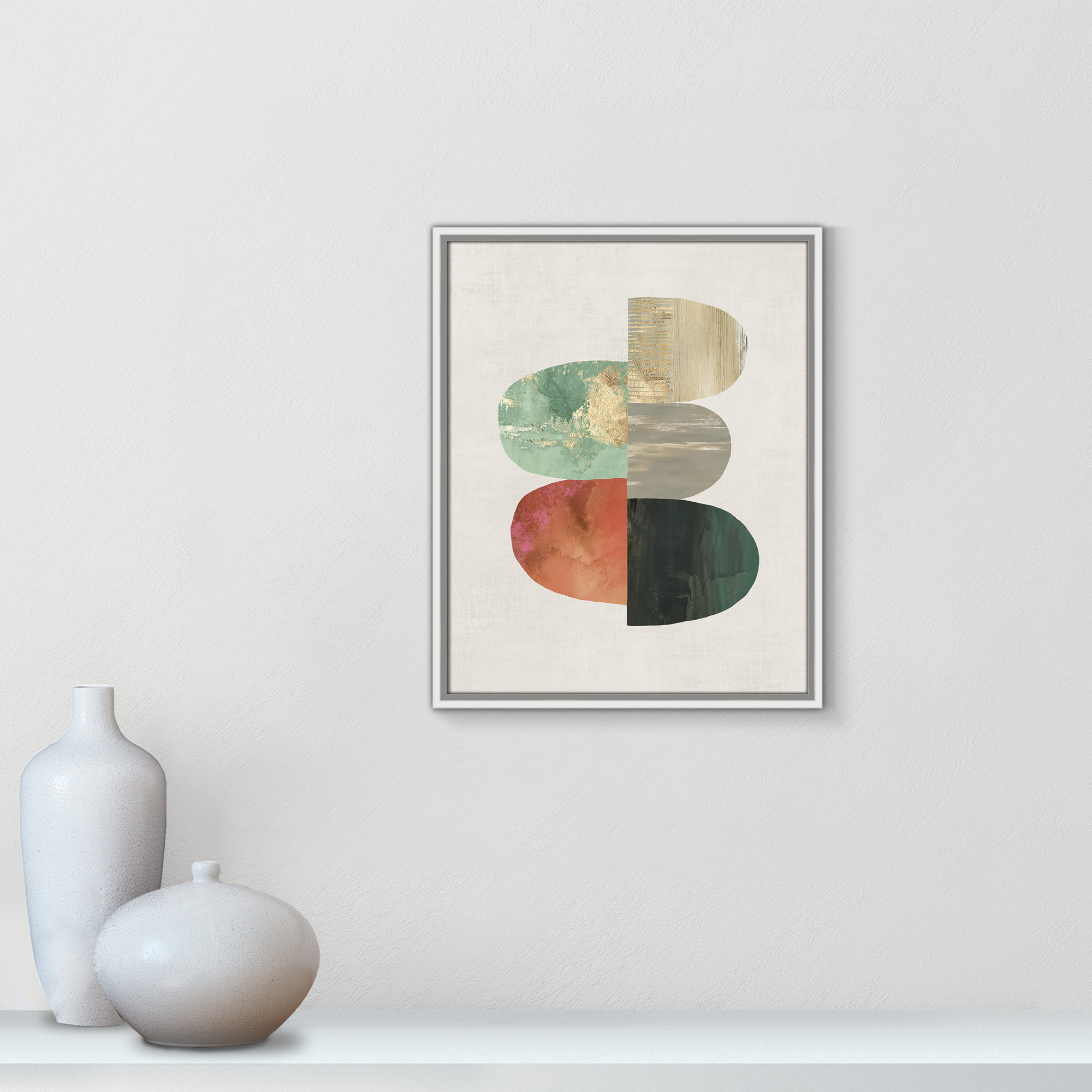 Evolving Energy I - Painting Print, 21.5" H x 17.5" W, White, Picture Framed Canvas