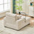 Corduroy Upholstered Oversized Chaise Lounge Chair with Ottoman,with Cup Holder,Mobile Phone Stand&USB Charging Port-1538306880