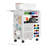 Rolling Craft Cart and Storage Table with 15 Vinyl Roll Holders 2 Drawers White