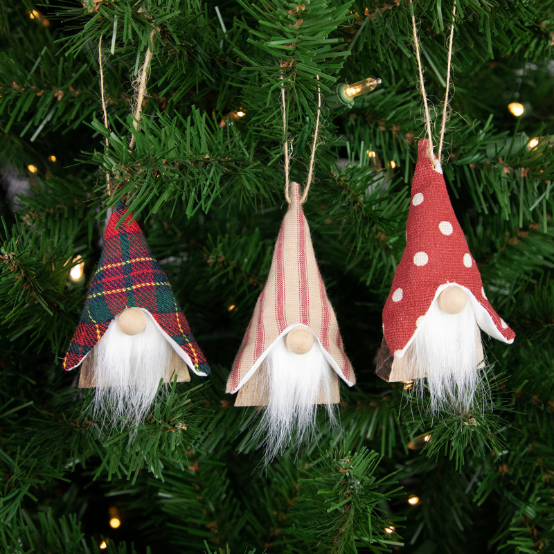 Ornements de Noël gnomes en bois