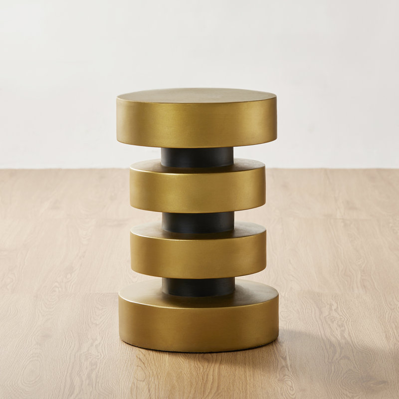 Tabouret d'appoint Sajana, Or/noir