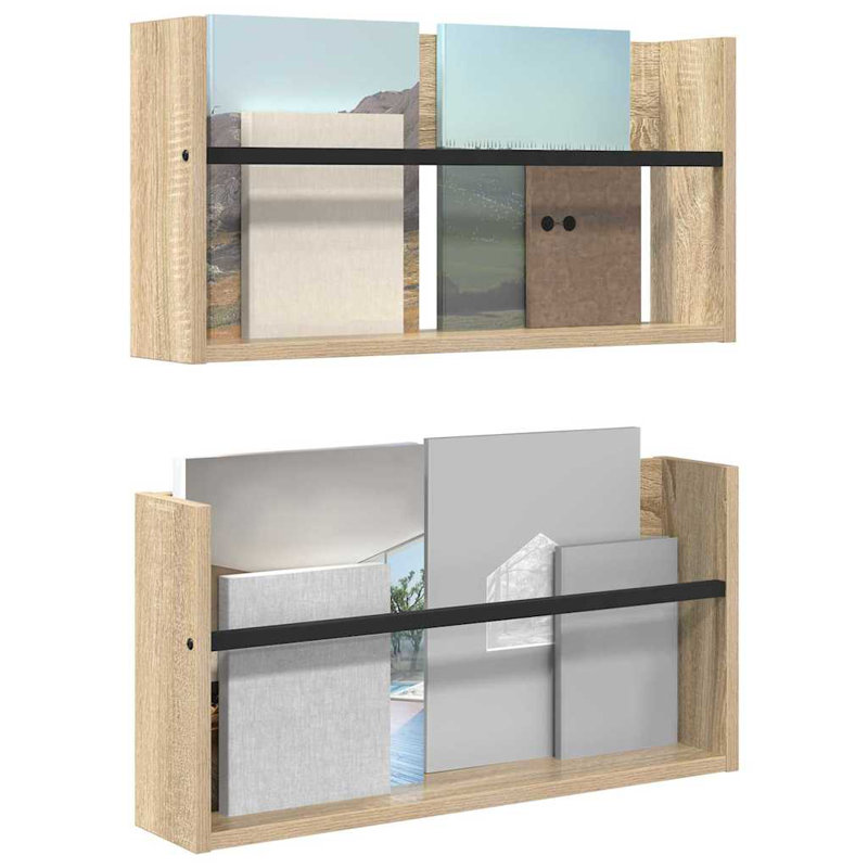 Wood Magazine Rack, Beige