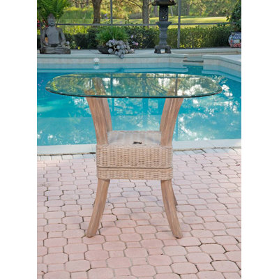 Dalontae Square Glass Top with Solid Wood Base Dining Table