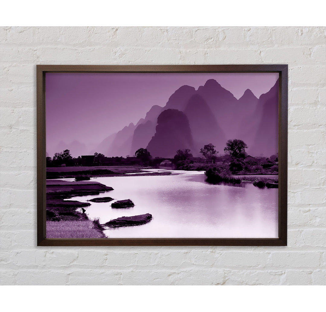 Mauve Mountain Lake - Einzelner Bilderrahmen Kunstdrucke auf Leinwand