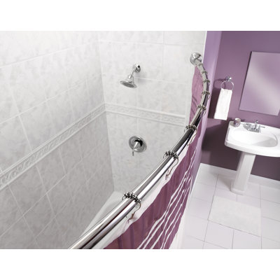 60" Curved Fixed Shower Curtain Rod