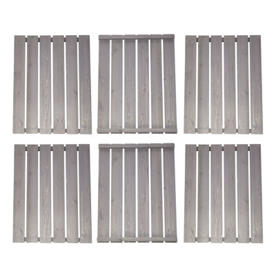 Back Panels Only: Pack of 6 Grey Washed Back Panels Only For SA-BINS Triple Bin Storage