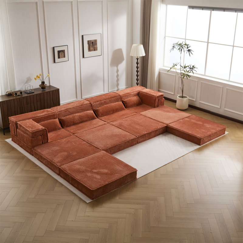 Canapé-lit convertible, Tissu orange
