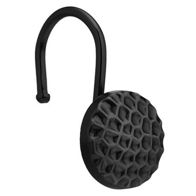 12 Piece Set - Heavy Duty Shower Curtain Hooks Rings Rustproof Metal