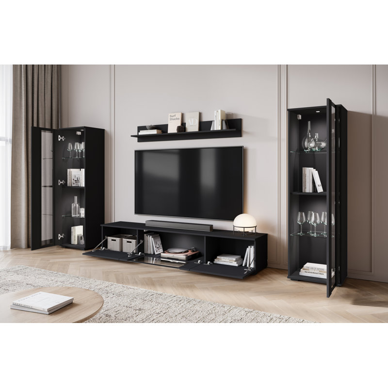 Demetrice Unfinished Entertainment Centre for TVs up to 75", Black