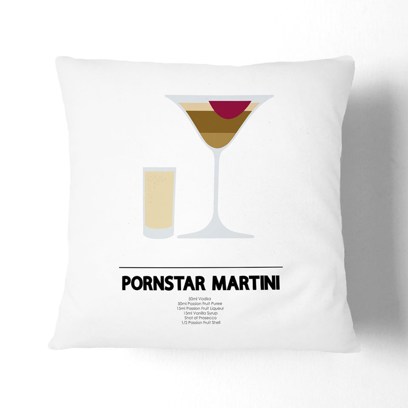 Pornstar Martini Scatter Cushion, 40cm H x 40cm W x 15cm D, Stone