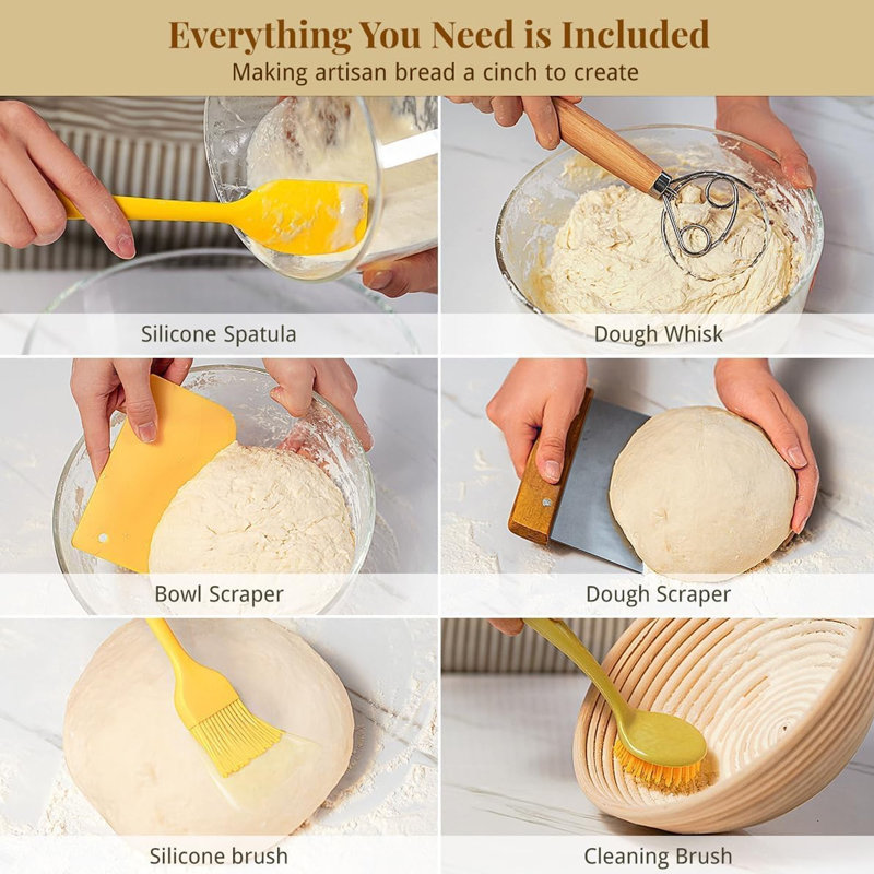 Sourdough Starter Kit, Bread Proofing Baskets