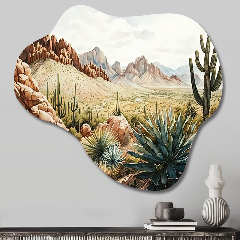 Arizona Desert IV - Cloud Western, reproduction d'art murale en métal asymétrique, H 28 po x l 25 po