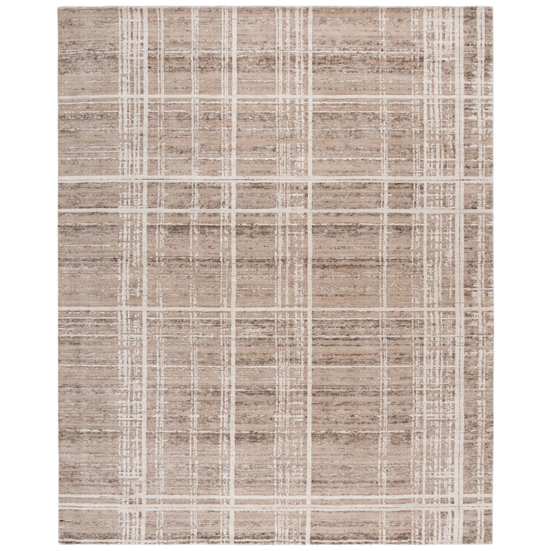 Tapis tissé à la main en viscose, laine et coton Bedford, Rectangle 6 pi x 9 pi