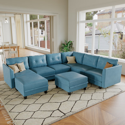 Canapé modulaire rembourré avec repose-pieds 8 pièces Zendajas