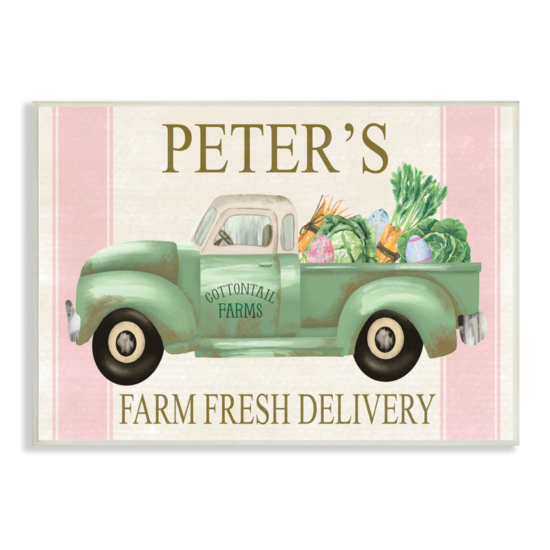 «Farm Fresh Livraison Sign», par Rust Art, Plaque murale, H 10 po x l 15 po x P 0,5 po