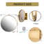 Armoire de rangement murale 31,5 "avec miroir, armoire de rangement pour meuble-lavabo mural avec tablettes réglables en verre, or brossé