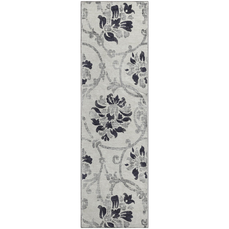 Tapis noir Prisco lavable à la machine de qualité supérieure, Tapis de couloir 2 pi 3 po x 7 pi 6 po