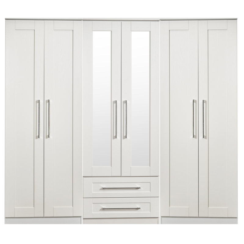 Fully Assembled Luitpold York 2 Door Wardrobe, White Painted Wood