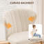 Chaise à oreilles moderne en velours capitonné blanc avec pieds en métal-677051