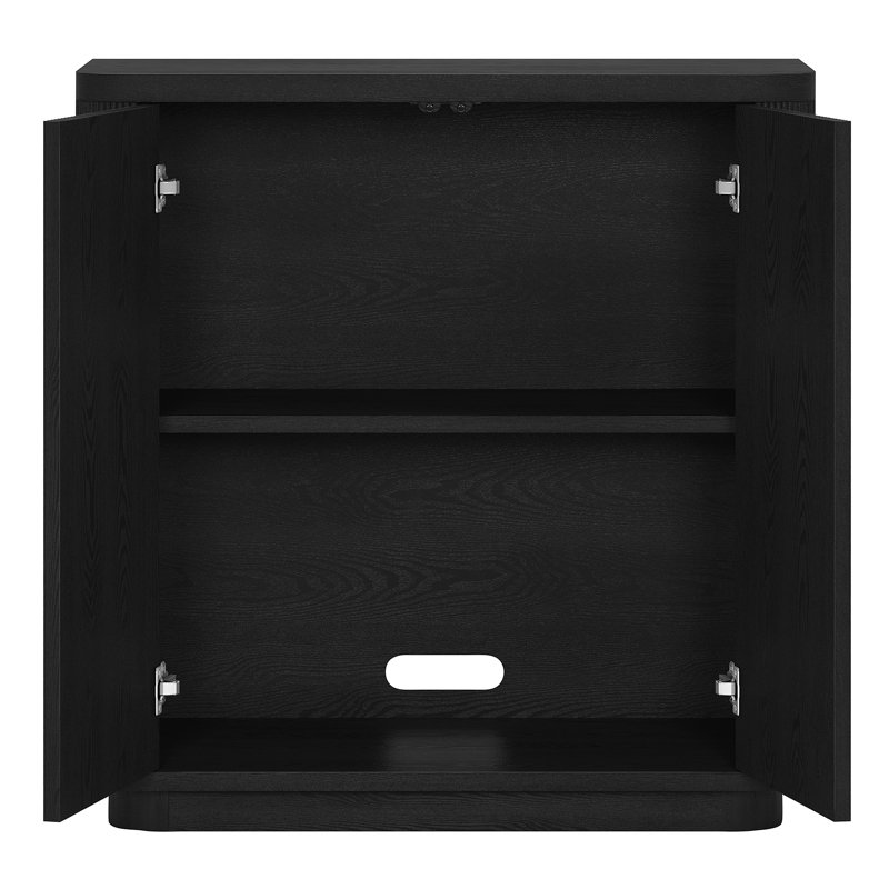 Alhassane 32" Wide Rectangular Accent Cabinet, Black 