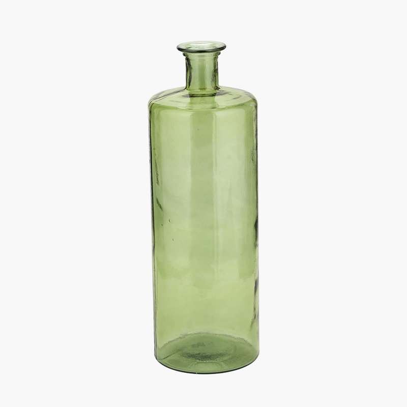 Handmade Glass Floor Vase, Green