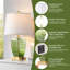 Ensemble de 2 lampes de table en verre de 23 po, lampes de chevet pour chambre à coucher avec ports USB A + C, lampe de table de chevet à commande tactile à intensité variable à 3 voies pour le décor du salon, vert