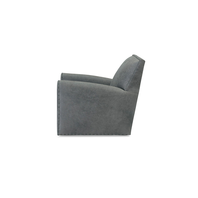 Hugo Armchair, Burnham Sea Salt Genuine Leather