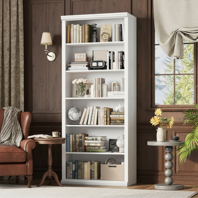 Elegant 6-Tier Freestanding Bookshelf, Suitable For Various Scenarios.