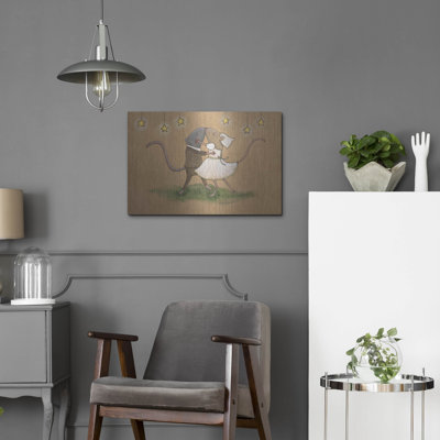  «Wedding Mice Kiss» par Bebe Keith, art mural en métal, 24 po x 16 po